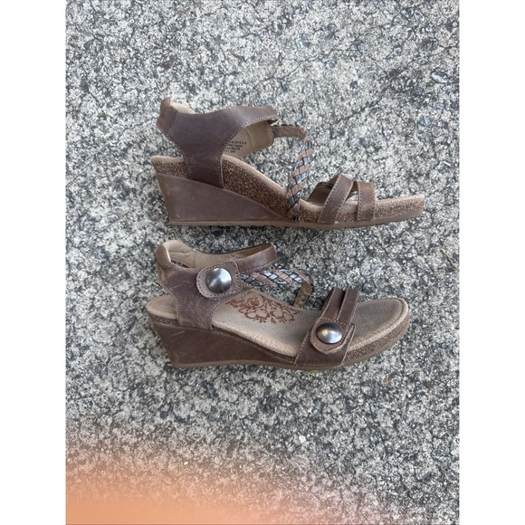 Aetrex Naya Sandals Women's 7.5 - 8 (EU 38) Brown Ankle Strap Wedge Comfortable - Picture 6 of 8